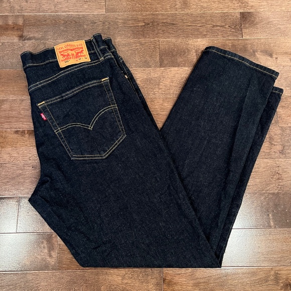 Levi's 541 Athletic Taper Dark Blue Denim Jeans - W36 L34 - Picture 1 of 7